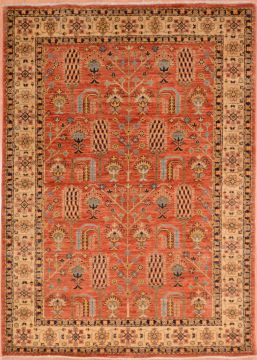 Pakistani Chobi Orange Rectangle 4x6 ft Wool Carpet 75253