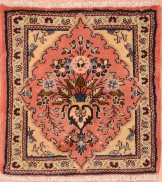 Persian sarouk Beige Square 4 ft and Smaller Wool Carpet 75395