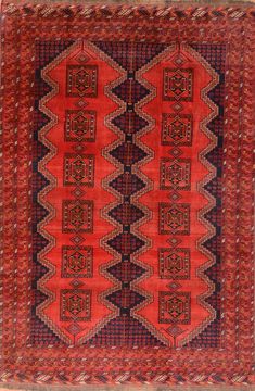 Afghan Khan Mohammadi Blue Rectangle 7x10 ft Wool Carpet 76124