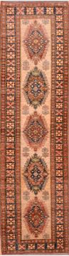 Afghan Chobi Beige Runner 6 to 9 ft Wool Carpet 76190