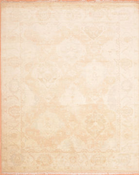 Indian Oushak Beige Rectangle 8x10 ft Wool Carpet 76390