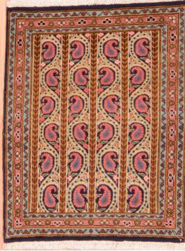 Qum Red Hand Knotted 2'5" X 3'1"  Area Rug 100-76570