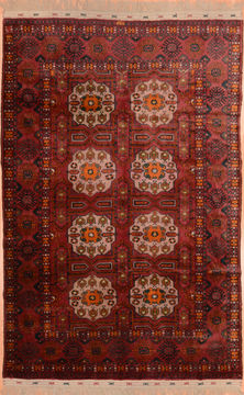 Khan Mohammadi Red Hand Knotted 5'10" X 8'11"  Area Rug 100-89779