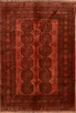 Pak-Persian Red Hand Knotted 5'5" X 8'4"  Area Rug 100-89782