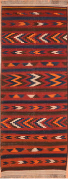 Afghan Kilim Red Runner 10 to 12 ft Wool Carpet 89789