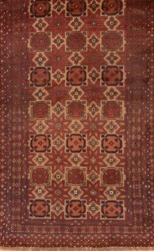 Baluch Beige Hand Knotted 2'8" X 4'7"  Area Rug 100-89817