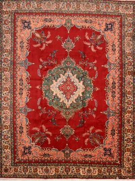 Tabriz Red Hand Knotted 10'0" X 13'1"  Area Rug 100-89850