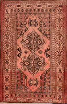 Baluch Red Hand Knotted 3'3" X 5'2"  Area Rug 100-89941