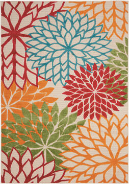 Nourison Aloha Multicolor Rectangle 4x6 ft Polypropylene Carpet 95900