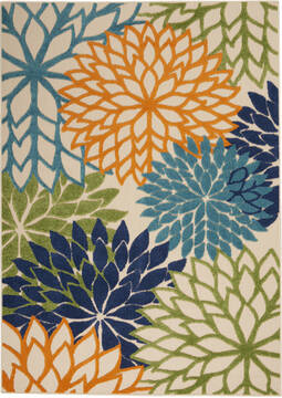 Nourison Aloha Multicolor Rectangle 4x6 ft Polypropylene Carpet 95905