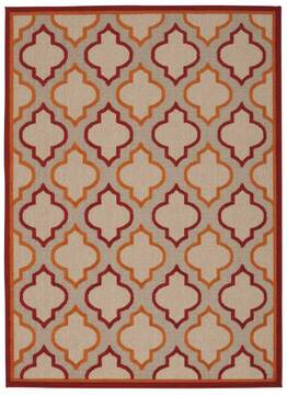 Nourison Aloha Red Rectangle 10x13 ft Polypropylene Carpet 95918
