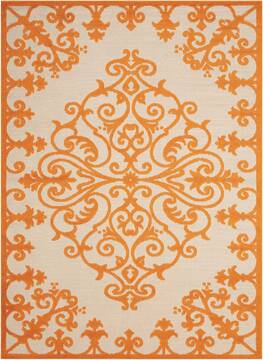 Nourison Aloha Orange Rectangle 4x6 ft Polypropylene Carpet 95934