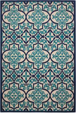 Nourison Aloha Blue Rectangle 4x6 ft Polypropylene Carpet 95947