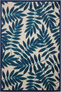 Nourison Aloha Blue Rectangle 4x6 ft Polypropylene Carpet 95975