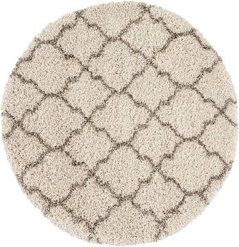 Nourison Amore Beige Round 4 ft and Smaller Polypropylene Carpet 96078
