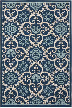 Nourison Caribbean Blue Rectangle 4x6 ft Polypropylene Carpet 96903