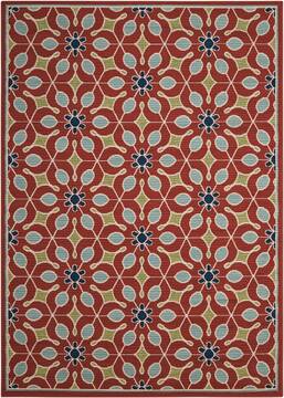 Nourison Caribbean Red Rectangle 9x13 ft Polypropylene Carpet 96936