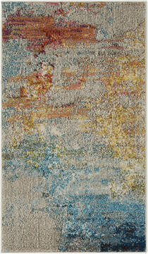 Nourison Celestial Multicolor Rectangle 2x4 ft Polypropylene Carpet 96982