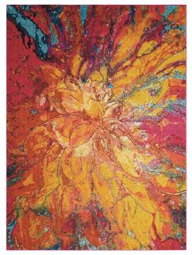 Nourison Celestial Multicolor Rectangle 4x6 ft Polypropylene Carpet 96990