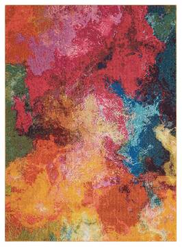 Nourison Celestial Multicolor Rectangle 4x6 ft Polypropylene Carpet 96993