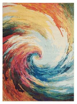 Nourison Celestial Multicolor Rectangle 5x7 ft Polypropylene Carpet 97003