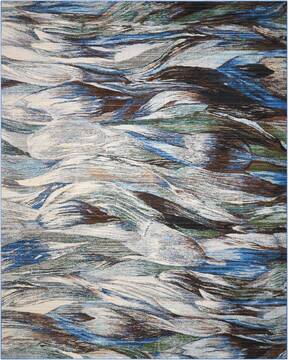 Nourison Chroma Blue Rectangle 8x10 ft Wool Carpet 97010