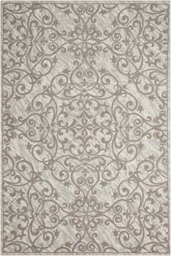 Nourison Damask Beige Rectangle 5x7 ft Polyester Carpet 97332