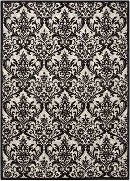 Nourison Damask Black Rectangle 5x7 ft Polyester Carpet 97335
