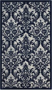 Nourison Damask Beige Rectangle 2x4 ft Polyester Carpet 97343