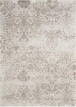 Nourison Damask Beige Rectangle 5x7 ft Polyester Carpet 97353