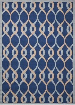 Nourison DECOR Blue Rectangle 8x10 ft polyester Carpet 97372