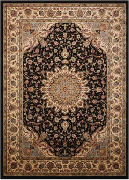 Nourison Delano Black Rectangle 4x6 ft Polypropylene Carpet 97440
