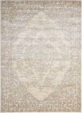Nourison Euphoria White Round 5 to 6 ft Polypropylene Carpet 97769