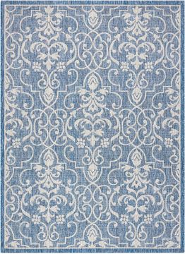 Nourison GARDEN PARTY Blue Rectangle 5x7 ft polypropylene Carpet 98208