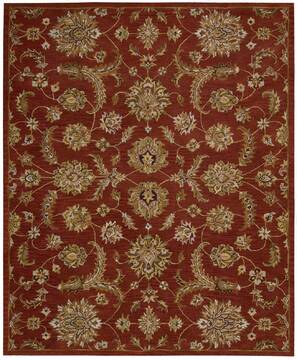 Nourison India House Red Rectangle 8x10 ft Wool Carpet 99067