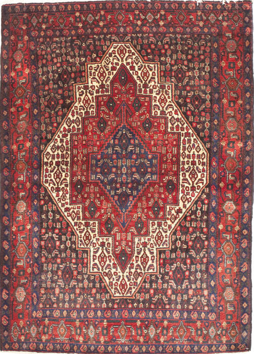 Sanandaj Blue Hand Knotted 40 X 50  Area Rug 100-10527 Image 0