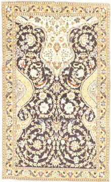 Nain Blue Hand Knotted 3'11" X 6'8"  Area Rug 100-10551