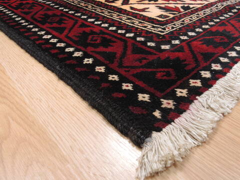 Baluch Beige Hand Knotted 35 X 66  Area Rug 100-10573 Image 2