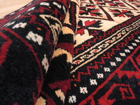 Baluch Beige Hand Knotted 35 X 66  Area Rug 100-10573 Image 5