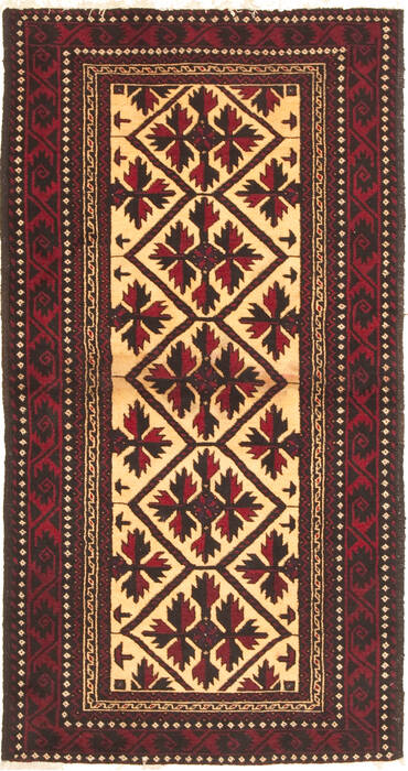 Baluch Beige Hand Knotted 35 X 66  Area Rug 100-10573 Image 0