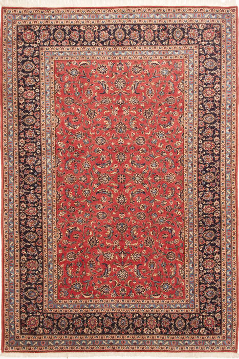 Kashan Red Hand Knotted 73 X 106  Area Rug 100-10757 Image 0