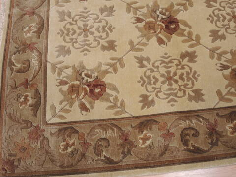 Indo-Nepal Cream Hand Knotted 56 X 80  Area Rug 100-10825 Image 14