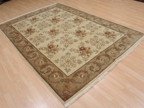 Indo-Nepal Cream Hand Knotted 56 X 80  Area Rug 100-10825 Image 5