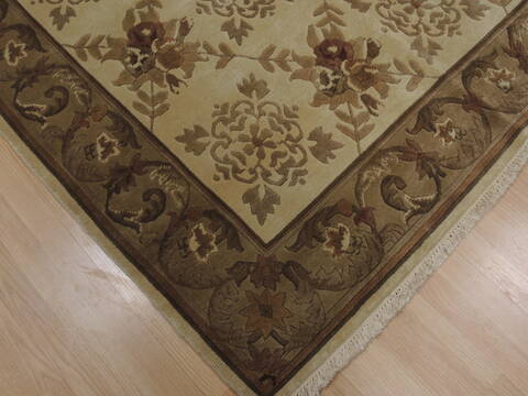 Indo-Nepal Cream Hand Knotted 56 X 80  Area Rug 100-10825 Image 6