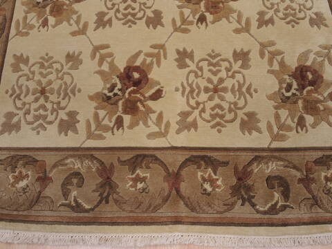 Indo-Nepal Cream Hand Knotted 56 X 80  Area Rug 100-10825 Image 7