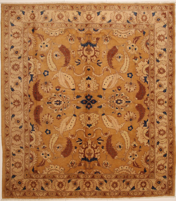 Chobi Beige Hand Knotted 85 X 96  Area Rug 100-10889 Image 0