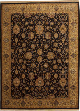 Indian Jaipur Blue Rectangle 9x12 ft Wool Carpet 10969