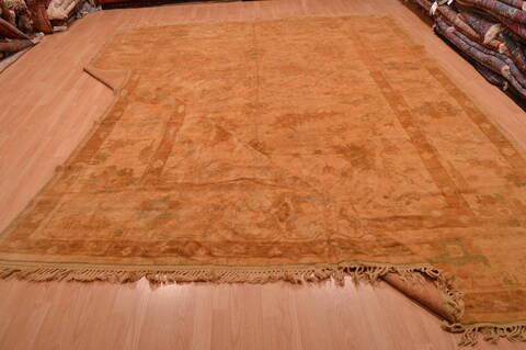 Oushak Beige Hand Knotted 100 X 128  Area Rug 100-105893 Image 19