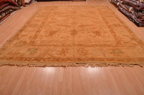 Oushak Beige Hand Knotted 100 X 128  Area Rug 100-105893 Image 1