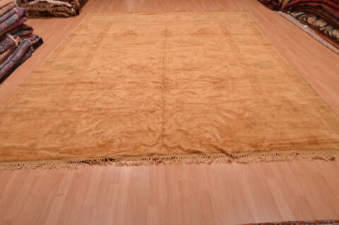 Oushak Beige Hand Knotted 100 X 128  Area Rug 100-105893 Image 4